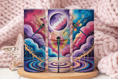 Dragonfly Galaxy 20oz Tumbler Wrap Sublimation DesignSVG 