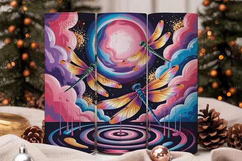 Dragonfly Galaxy 20oz Tumbler Wrap Sublimation DesignSVG 