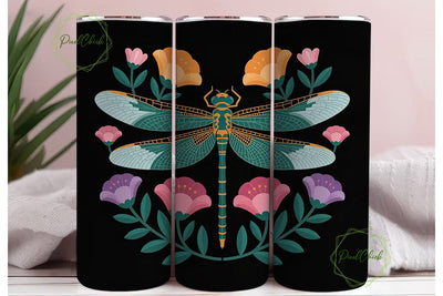Dragonfly Garden 20oz Tumbler Wrap Sublimation PixelChick 
