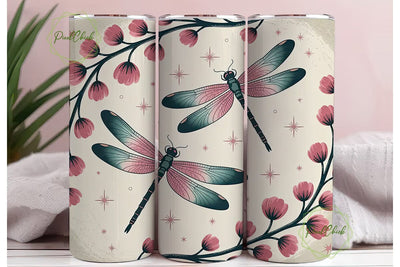Dragonfly Garden 20oz Tumbler Wrap Sublimation PixelChick 