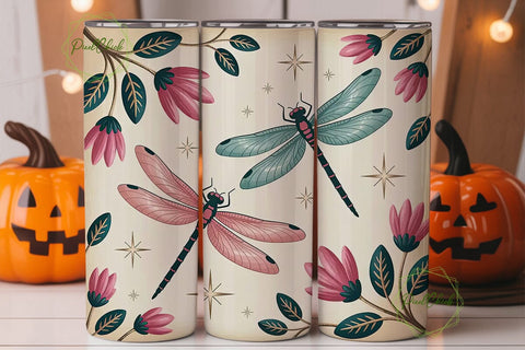 Dragonfly Garden 20oz Tumbler Wrap Sublimation PixelChick 