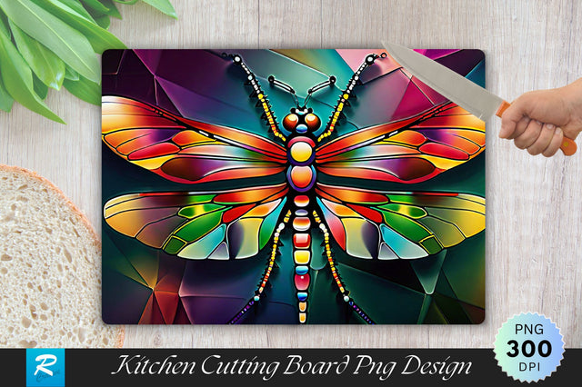 Dragonfly Glass Wall Art Background Cutting Board Sublimation Regulrcrative 