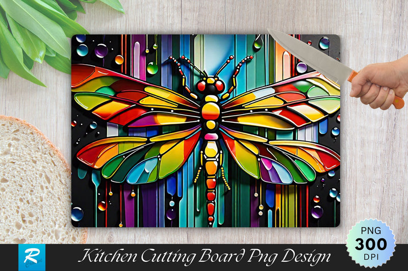 Dragonfly Glass Wall Art Background Cutting Board Sublimation Regulrcrative 