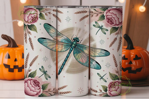 Dragonfly Mandala 20oz Tumbler Wrap Sublimation PixelChick 