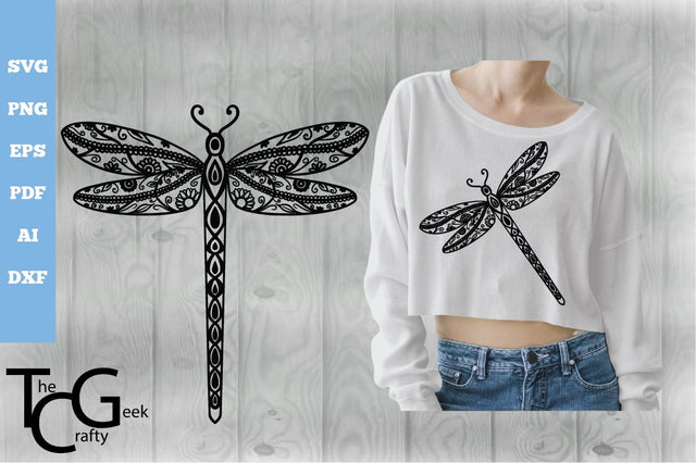 Dragonfly Mandala SVG SVG The Crafty Geek 