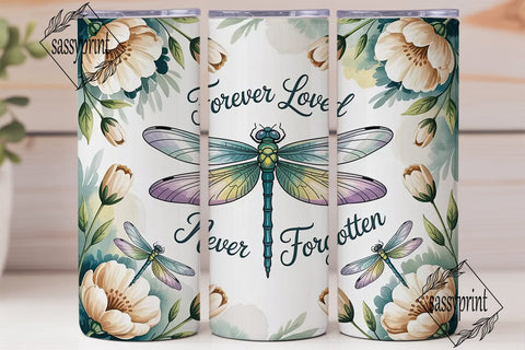 Dragonfly Memorial 20oz Tumbler Wrap Sublimation sassyprint 