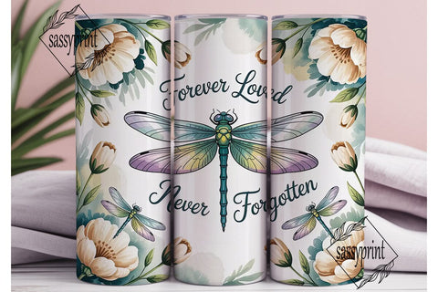 Dragonfly Memorial 20oz Tumbler Wrap Sublimation sassyprint 