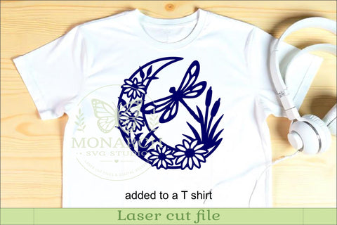 Dragonfly Moon Wall Art SVG, Black Eyed Susan Pond Scene SVG APInspireddesigns 