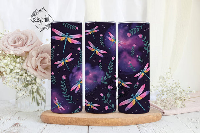 Dragonfly Nebula 20oz Tumbler Wrap Sublimation sassyprint 