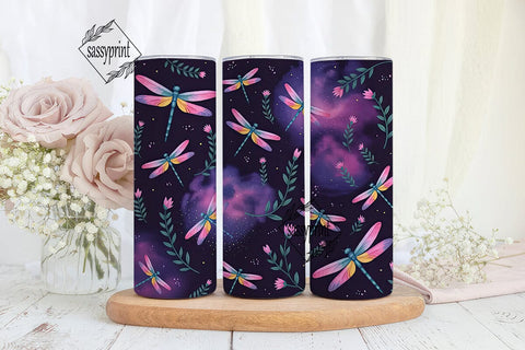 Dragonfly Nebula 20oz Tumbler Wrap Sublimation sassyprint 