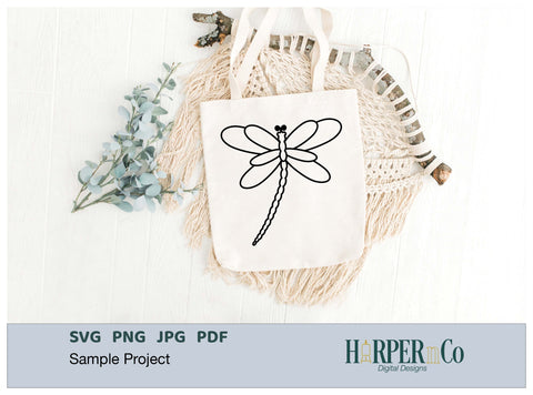 Dragonfly Outline 1 SVG PNG Cut EPS File SVG HarperNCo 