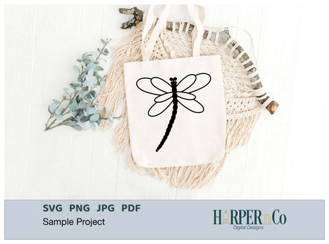 Dragonfly Outline SVG PNG Cut EPS File SVG HarperNCo 