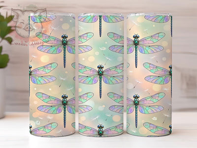 Dragonfly Pattern 20oz Tumbler, Dragonfly Design, Pattern Motif, Nature Theme, Whimsical Style, Garden Charm, 20oz Wrap, Sublimation Tumbler Sublimation Lara' s Designs 