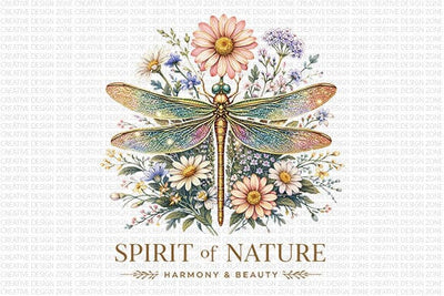 Dragonfly PNG Floral Botanical Sublimation PNG Nature Digital Download SVG BillahCrafts 