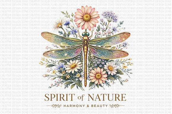 Dragonfly PNG Floral Botanical Sublimation PNG Nature Digital Download SVG BillahCrafts 