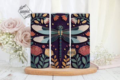 Dragonfly Quilled Art 20oz Tumbler Wrap Sublimation sassyprint 