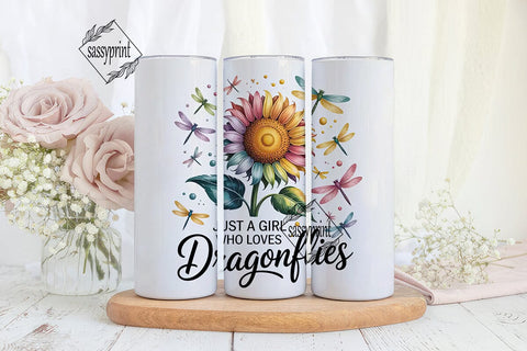 Dragonfly Sunflower 20oz Tumbler Wrap Sublimation sassyprint 