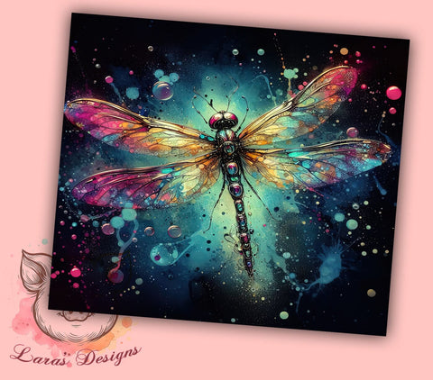 Dragonfly Watercolor 20oz Tumbler Png, Straight & Tapered Tumbler Png, Dragonfly Tumbler Png, Digital Download PNG Sublimation Lara' s Designs 