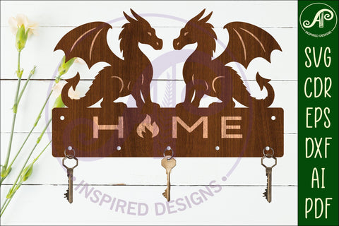 Dragons Key holder designs for wood and metal SVG APInspireddesigns 