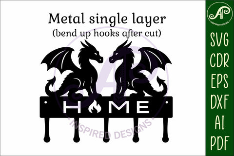 Dragons Key holder designs for wood and metal SVG APInspireddesigns 