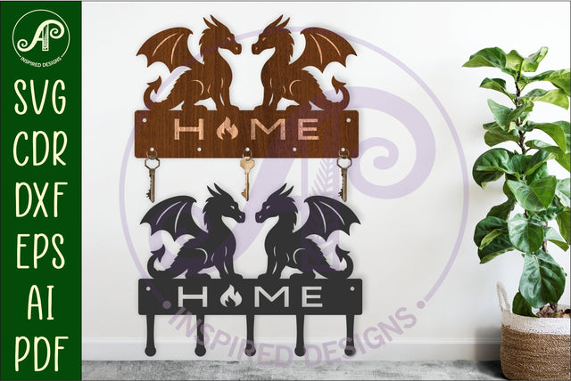 Dragons Key holder designs for wood and metal SVG APInspireddesigns 