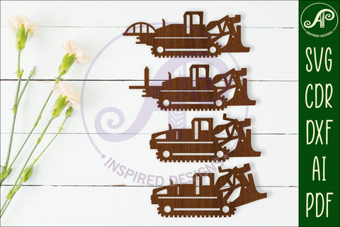 Drainage plow vehicle Silhouette laser cut shape SVG APInspireddesigns 