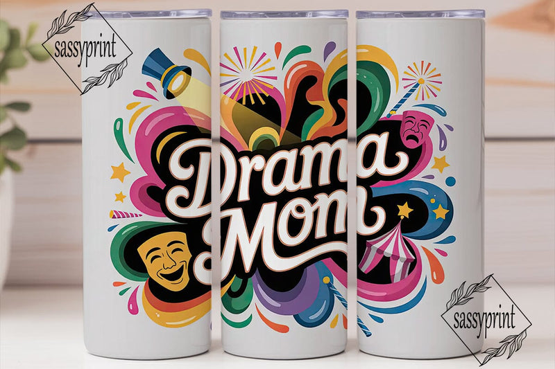 Drama Mom 20oz Tumbler Wrap Sublimation sassyprint 