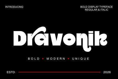 Dravonix | Bold Display Typeface Font Mozzatype 