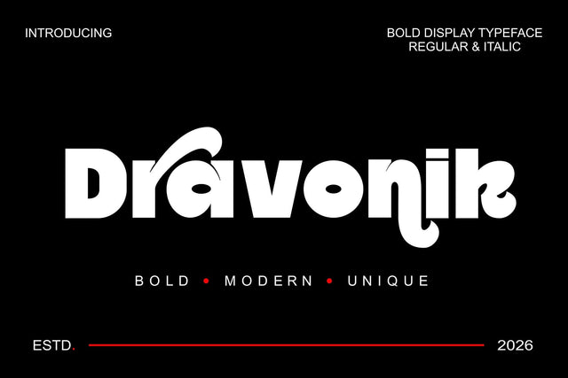 Dravonix | Bold Display Typeface Font Mozzatype 