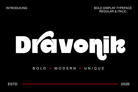 Dravonix | Bold Display Typeface Font Mozzatype 