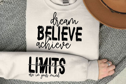 Dream Believe Achieve Sleeve SVG Design SVG Regulrcrative 