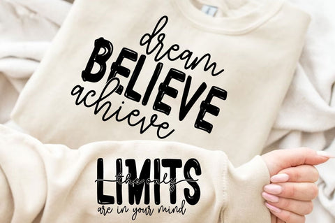 Dream Believe Achieve Sleeve SVG Design SVG Regulrcrative 