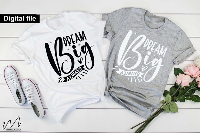 Dream Big Always Svg, Motivational Svg, Inspirational Quote Svg, Positive Saying Svg, Digital Download SVG Isabella Machell 