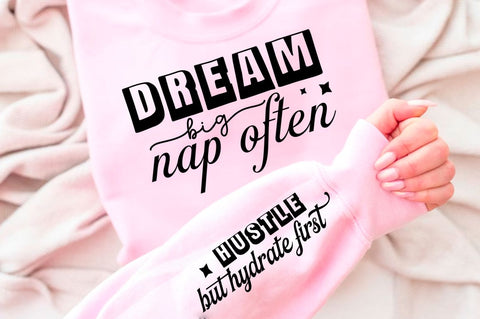 Dream Big Nap Often Sleeve SVG Design SVG Regulrcrative 