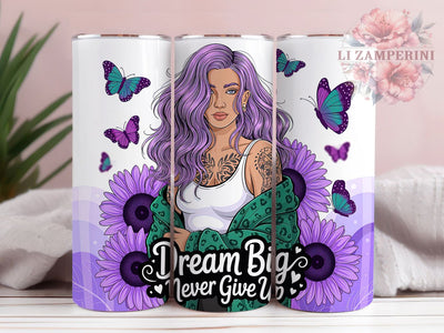 Dream Big Never Quit 20oz Tumbler, Inspirational Gift, Sublimation Wrap, Motivational Mug, 20oz Tumbler Design, Dream Big Never Give Up, Positive PNG Sublimation Li Zamperini 