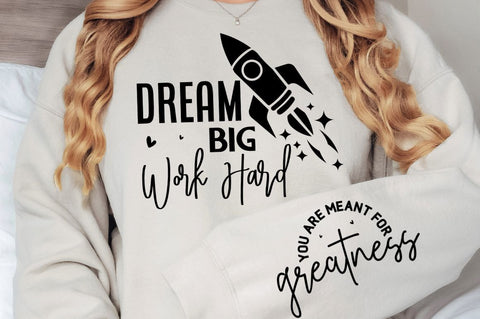 Dream Big Work Hard Sleeve SVG, Boho Inspirational SVG, Love Yourself SVG, Positive Quotes SVG Design SVG Regulrcrative 