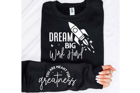 Dream Big Work Hard Sleeve SVG, Boho Inspirational SVG, Love Yourself SVG, Positive Quotes SVG Design SVG Regulrcrative 