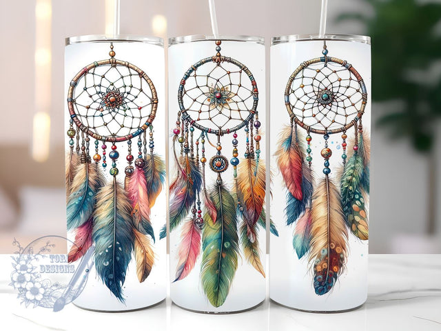 Dream Catcher 20oz Skinny Tumbler, Boho Tumbler Png, Straight & Tapered Tumbler Wrap, Instant Digital Download Sublimation ToriDesigns 