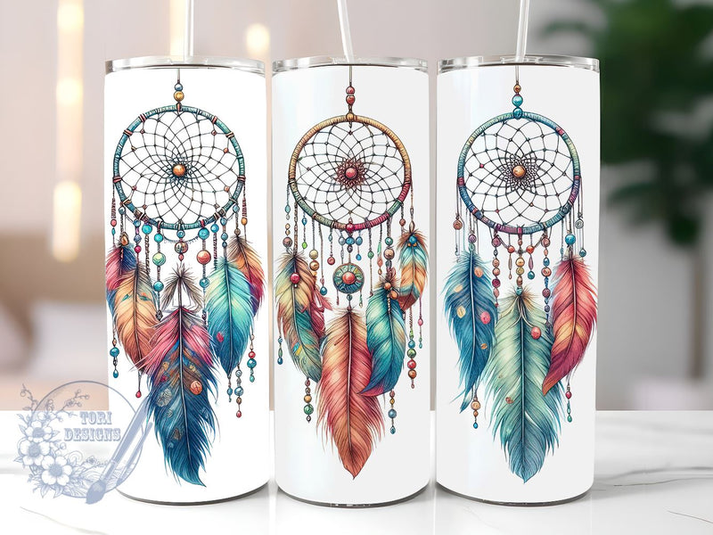 Dream Catcher 20oz Skinny Tumbler, Boho Tumbler Png, Straight & Tapered Tumbler Wrap, Instant Digital Download Sublimation ToriDesigns 