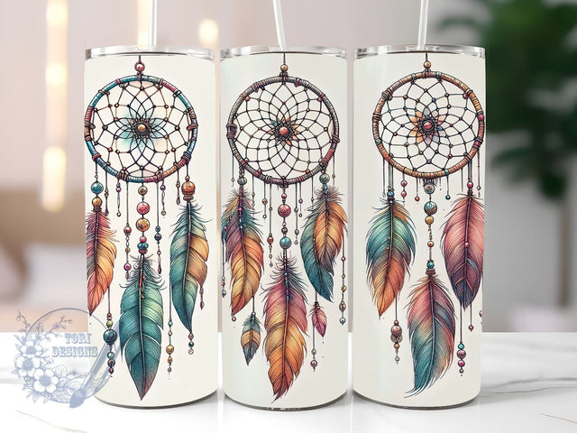 Dream Catcher 20oz Skinny Tumbler, Boho Tumbler Png, Straight & Tapered Tumbler Wrap, Instant Digital Download Sublimation ToriDesigns 