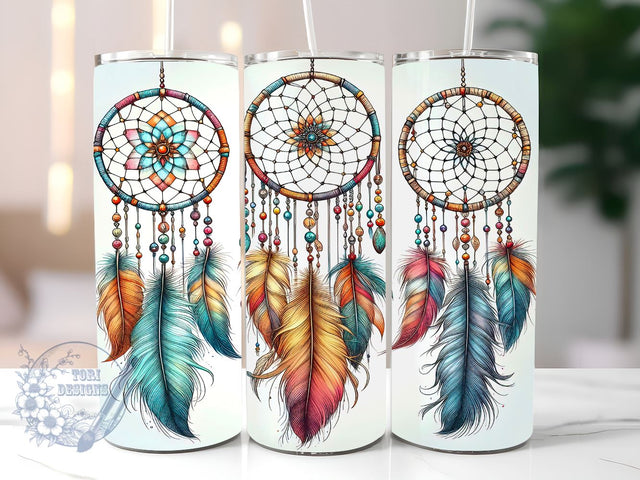 Dream Catcher 20oz Skinny Tumbler, Boho Tumbler Png, Straight & Tapered Tumbler Wrap, Instant Digital Download Sublimation ToriDesigns 