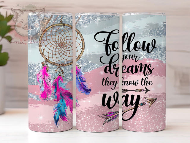 Dream Catcher Boho Inspirational Tumbler, Inspirational Tumbler, Boho Tumbler, Spiritual Tumbler, Motivational Tumbler, 20oz Sublimation Wrap, Feather Tumbler Sublimation Lara' s Designs 
