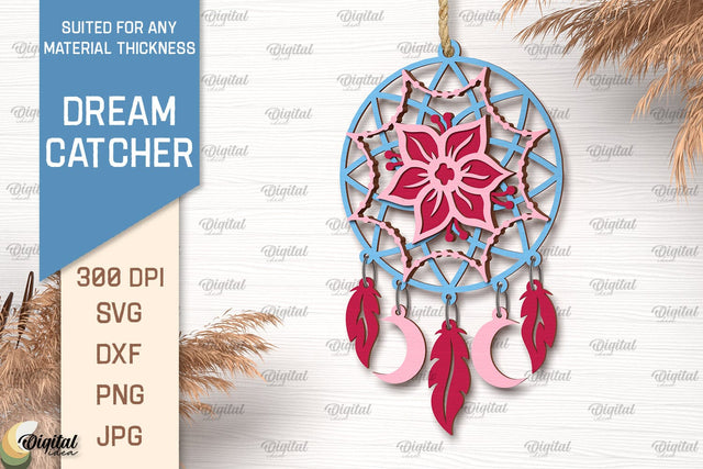 Dream Catcher Laser Cut. Layered Mandala Dream Catcher SVG SVG Evgenyia Guschina 