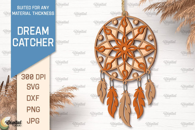 Dream Catcher Laser Cut. Layered Mandala Dream Catcher SVG SVG Evgenyia Guschina 