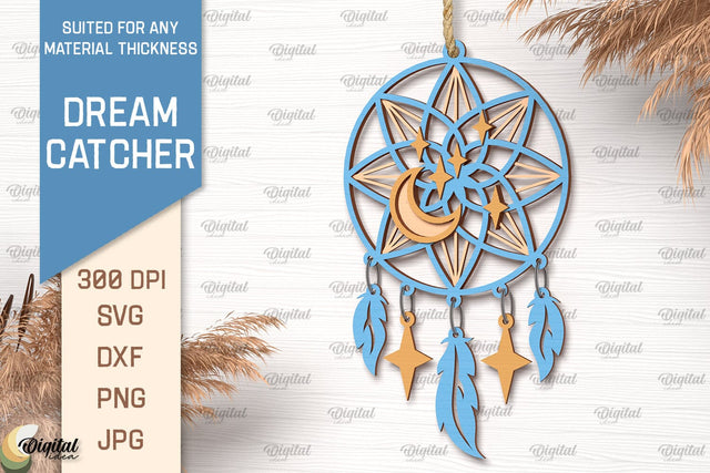 Dream Catcher Laser Cut. Layered Mandala Dream Catcher SVG SVG Evgenyia Guschina 