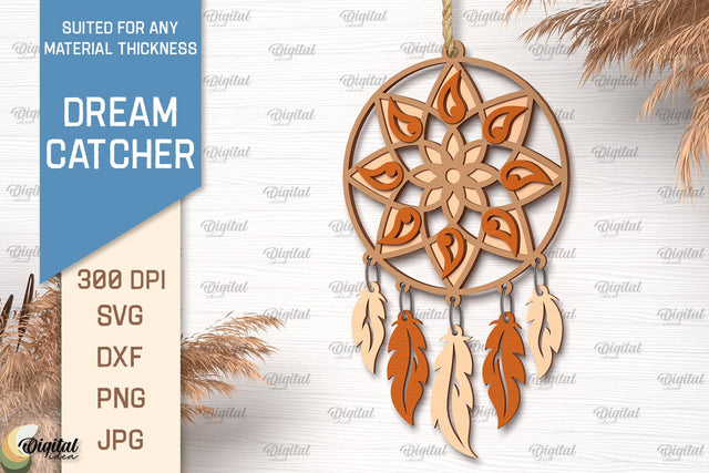 Dream Catcher Laser Cut. Layered Mandala Dream Catcher SVG SVG Evgenyia Guschina 