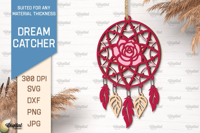 Dream Catcher Laser Cut. Layered Mandala Dream Catcher SVG SVG Evgenyia Guschina 