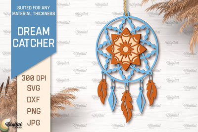 Dream Catcher Laser Cut. Layered Mandala Dream Catcher SVG SVG Evgenyia Guschina 