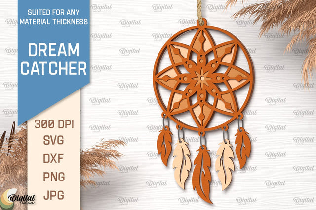 Dream Catcher Laser Cut. Layered Mandala Dream Catcher SVG SVG Evgenyia Guschina 