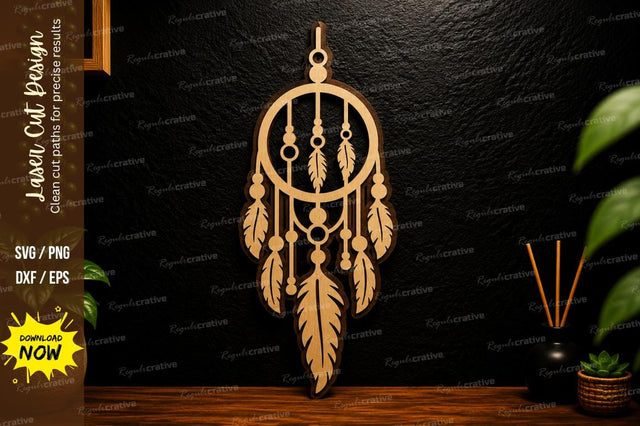 Dream Catcher Laser Cut SVG, Boho Hanging Ornament SVG Regulrcrative 